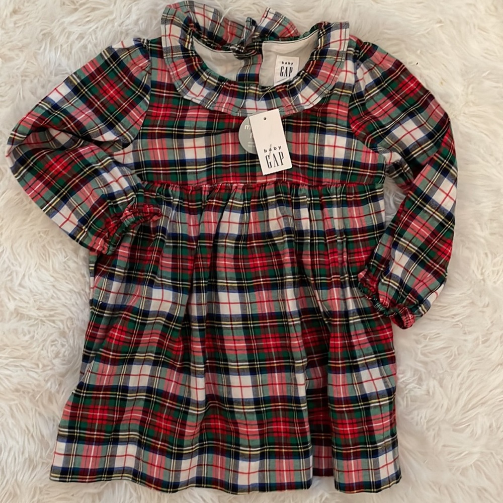 New 》 Baby GAP Holiday Plaid Dress 》18-24 months
